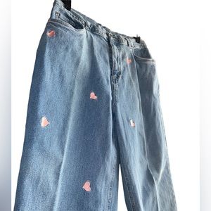 Vintage Retro The Quacker Factory High Waisted Valentine 💘 Heart Jeans Size 16
